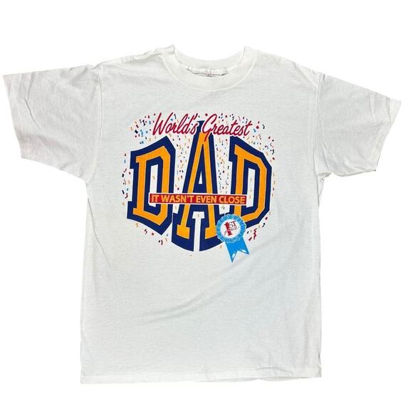 Vintage Other - Vintage 90's World's Greatest Dad Single Stitch Delta Cotton T-Shirt size Large